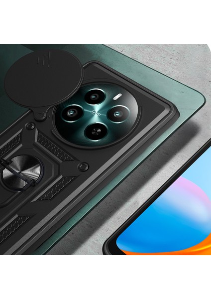 Realme 12 Kılıf Magnetik Standlı Kamera Korumalı Zore Sürgülü Vega Kapak