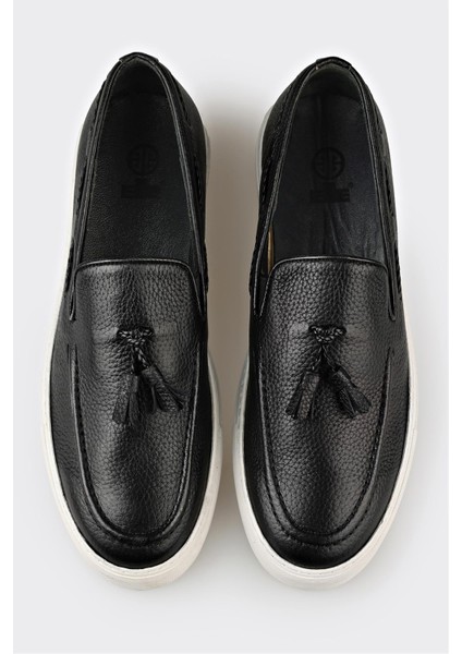 Siyah Deri Erkek Loafer