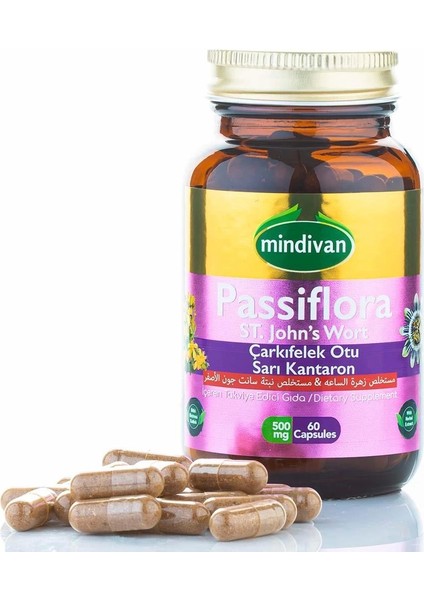 Çarkıfelek Otu & Kantaron Ekstreli 500 Mg 60 Kapsül