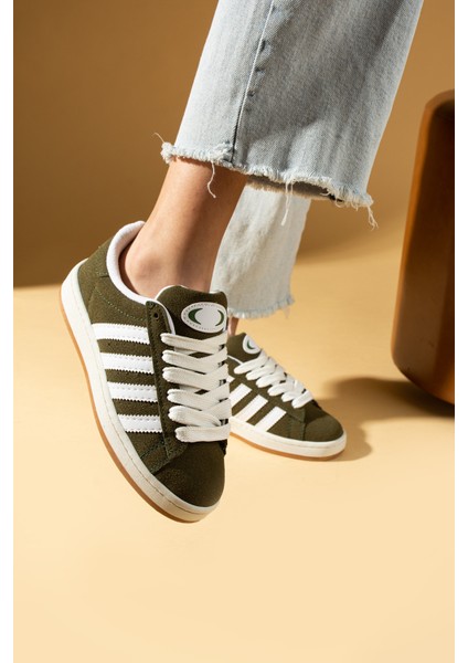 Kalın Bağcıklı Şerit Detaylı Rahat Taban Kadın Sneakers 001-3458-25BEYAZ fiyatları