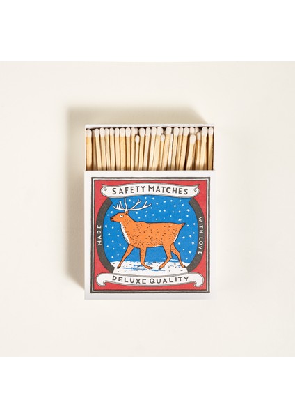 Charlotte Farmer Reındeer Ahşap Kibrit Hediyelik Eşya 11x11x3 Cm Renkli