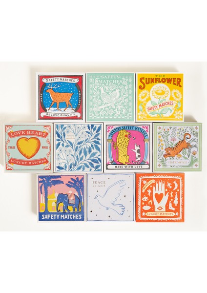 Charlotte Farmer Reındeer Ahşap Kibrit Hediyelik Eşya 11x11x3 Cm Renkli modelleri