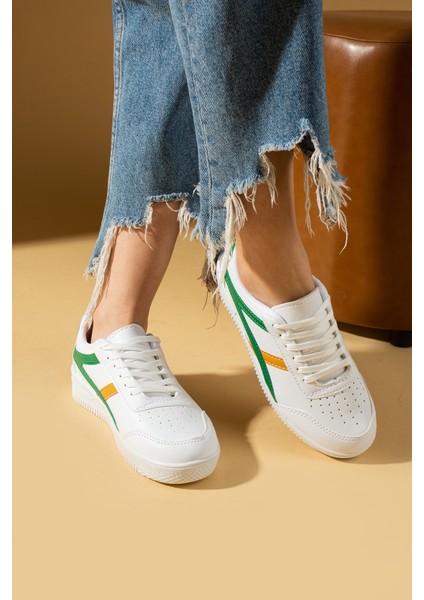 Bağcıklı Air Taban Kadın Sneakers 001-1002-25YEŞIL