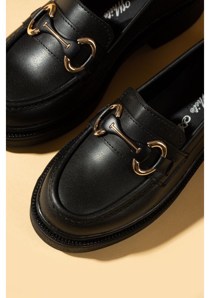 Yüksek Taban Toka Detaylı Kadın Loafer 43-1803-25CILT