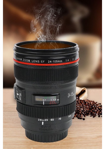 Kamera Lensi Objektif Görünümlü Termos Kupa Mug Bardak
