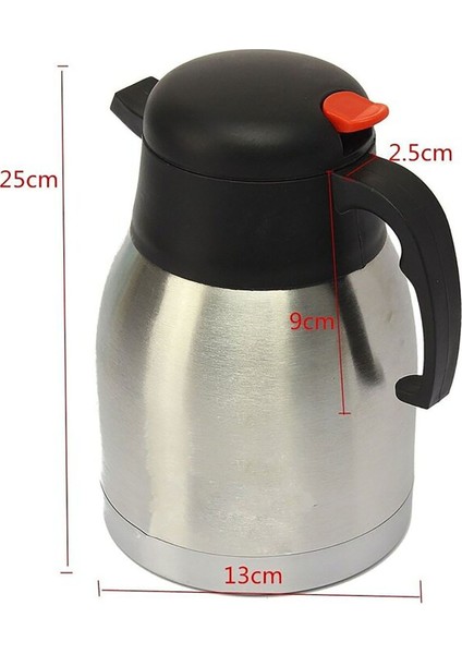 2 Litre Paslanmaz Çelik Termos Çift Katmanlı Çay Kahve Termosu