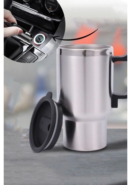 Araç Içi Su Isıtıcı 12V Kahve Makinası Kupa Tip Mug Termos