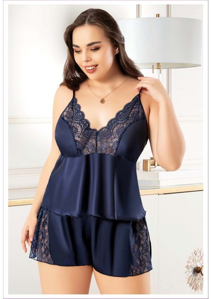 4243 Saten Şortlu Takım