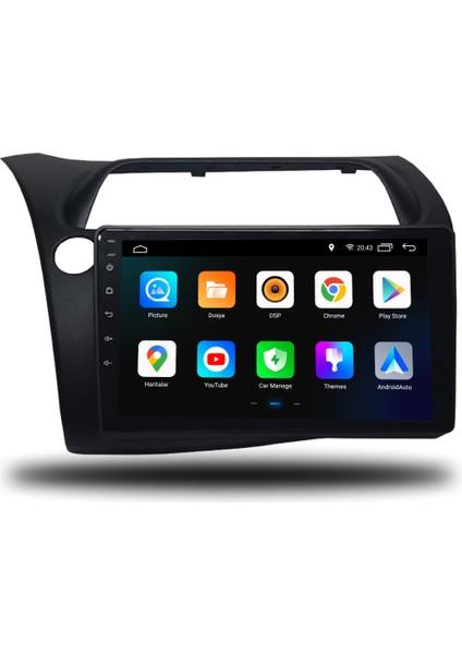 Martechno Honda Civic Hb Euro 2007-2012 Uyumlu Android Multimedya 4gb Ram 64GB Hafıza