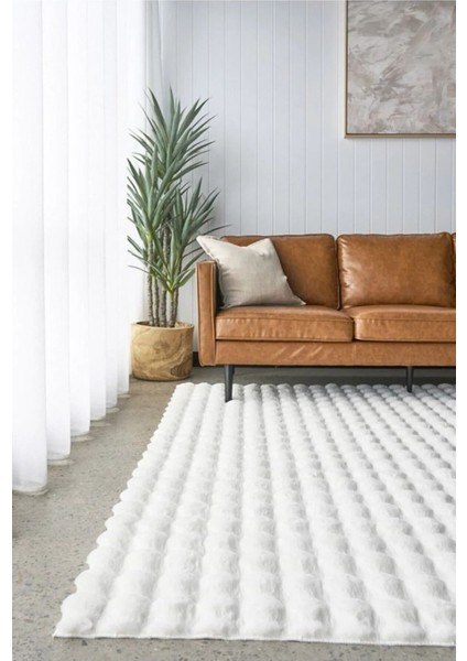 Tavşan Tüyü Yumuşak Keçeleşmez Dekoratif Bubble Ithal Kalite Post Halı