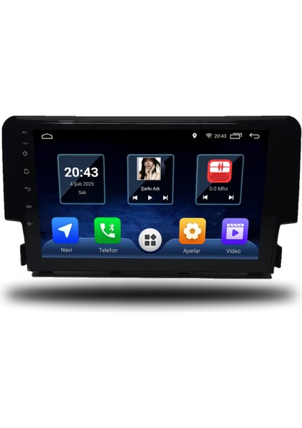 Martechno Honda Civic Fc5 2016-2020 Uyumlu Android Multimedya 6gb Ram 128GB Hafıza