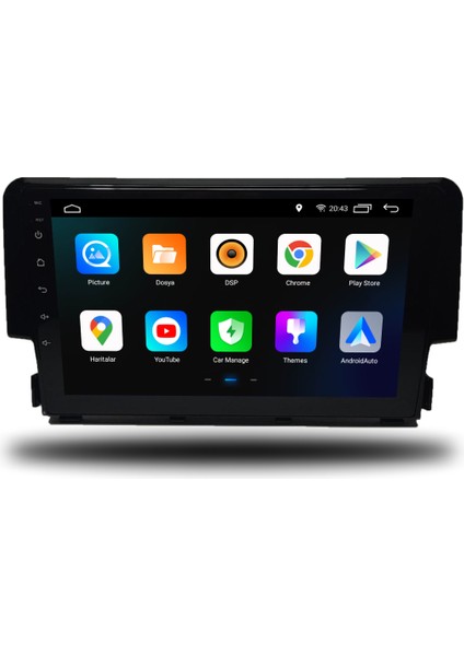Martechno Honda Civic Fc5 2016-2020 Uyumlu Android Multimedya 6gb Ram 128GB Hafıza