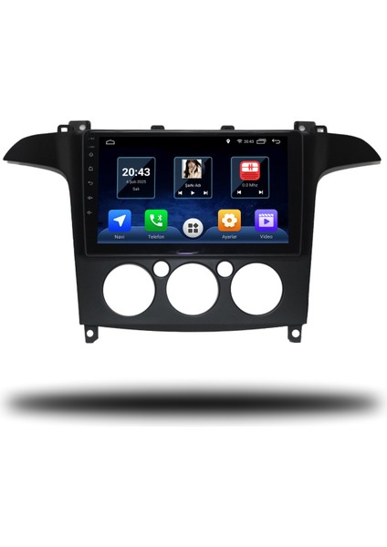 Martechno Ford S-Max 2006-2014 Manuel Klima Uyumlu Android Multimedya 6gb Ram 128GB Hafıza