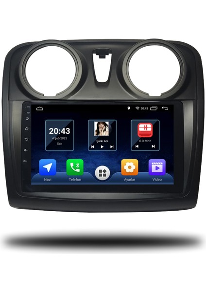 Martechno Dacia Sandero 2010-2021 Uyumlu Android Multimedya 6gb Ram 128GB Hafıza
