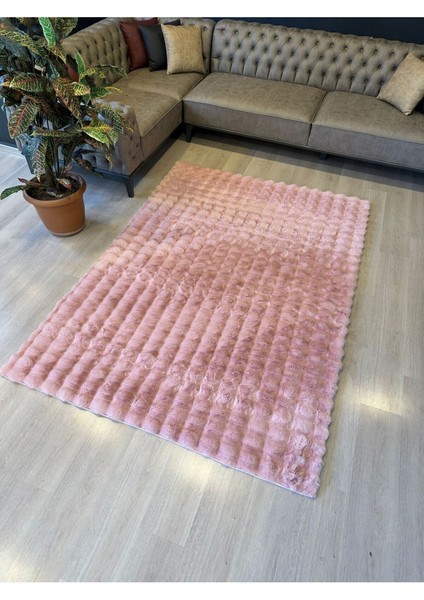 Aries Home Tavşan Tüyü Yumuşak Keçeleşmez Dekoratif Bubble Ithal Kalite Post Halı