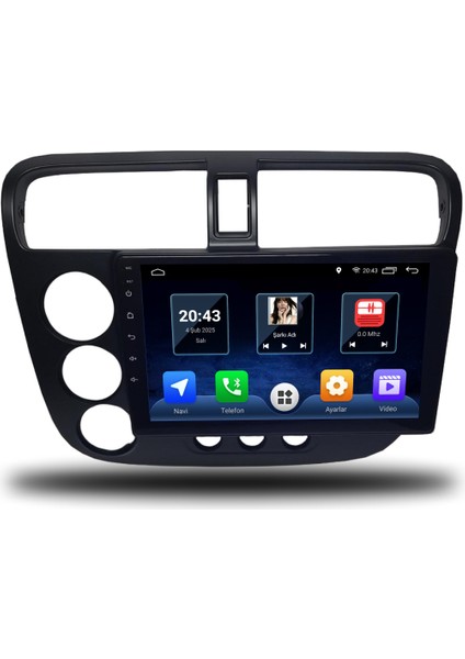 Martechno Honda Civic V-Tec 2001-2006 Uyumlu Android Multimedya 6gb Ram 128GB Hafıza