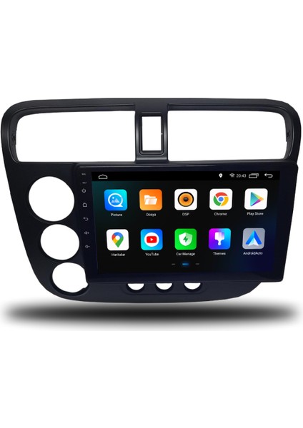 Martechno Honda Civic V-Tec 2001-2006 Uyumlu Android Multimedya 6gb Ram 128GB Hafıza