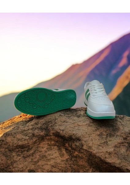 Beyaz-Yeşil Iki Bant Unisex Günlük Sneaker Spor Ayakkabı fırsatları