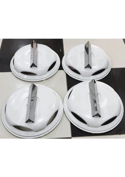 Renault Master 16'' Inç Beyaz Jant Kapağı 4 Adet Piramit Kollu Fırfır
