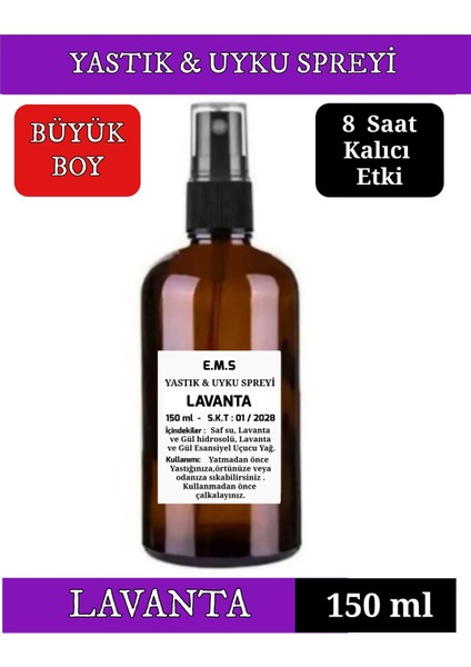150 ml Lavanta Uyku ve Yastık Spreyi Rahat Uyku ve Dinlenme Spreyi.