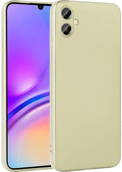 Samsung Galaxy A05 Kılıf Kamera Korumalı Mat Premium Silikon-Gold