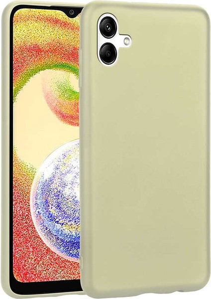 Samsung Galaxy A04 Kılıf Kamera Korumalı Mat Premium Silikon-Gold