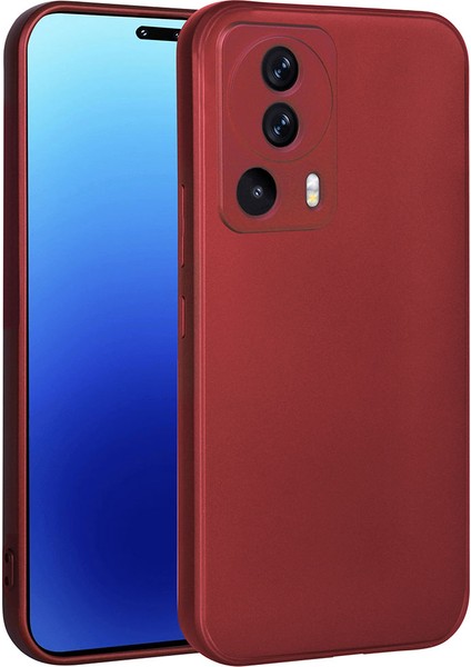 Xiaomi Mi 13 Lite Kılıf Kamera Korumalı Mat Premium Silikon-Kırmızı