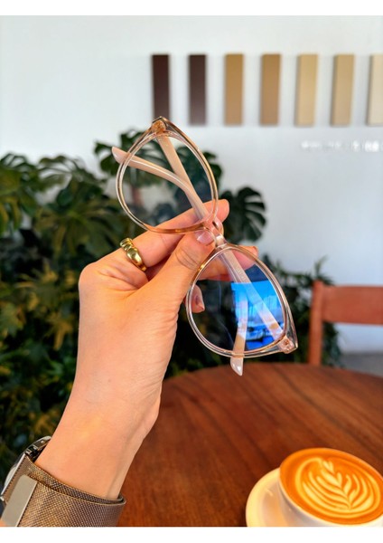 Nude Şeffaf Açık Kahve Gövde Nude Sap Popüler Cat Eye Gözlük fiyatları