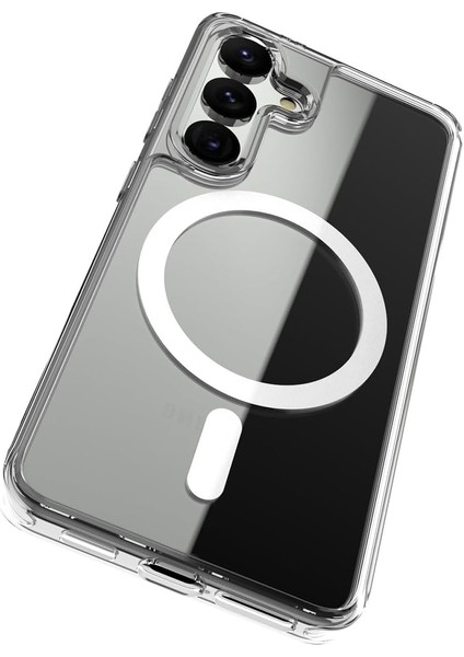 Samsung Galaxy S25 Şeffaf Magsafe Magnetik Kamera Çıkıntılı Kılıf Kablosuz Şarj Uyumluluğu, Darbe Emici