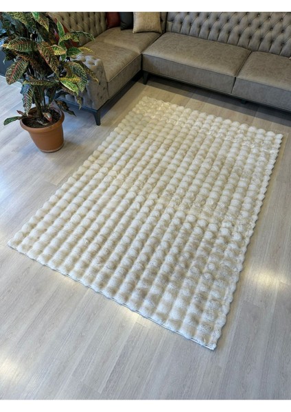 Tavşan Tüyü Yumuşak Keçeleşmez Dekoratif Bubble Ithal Kalite Post Halı