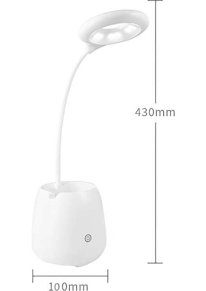 Ders Çalışma Masa Lambası Kalemlikli Telefon Tutucu LED Güçlü LED Işık Kitap Okuma Aydınlatma