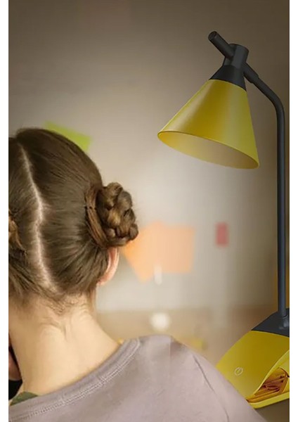 LED Işık Masa Lambası Kırmızı Klipsli Dokunmatik Ayarlanabilir