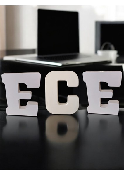 Ece Dekotarif Harf - Masa Üzeri Harf Dekor - Dekoretif Obje - Biblo - Ece Harfleri