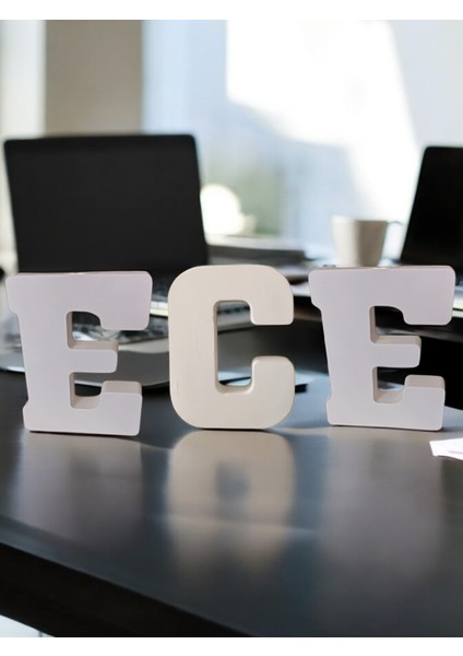 Ece Dekotarif Harf - Masa Üzeri Harf Dekor - Dekoretif Obje - Biblo - Ece Harfleri
