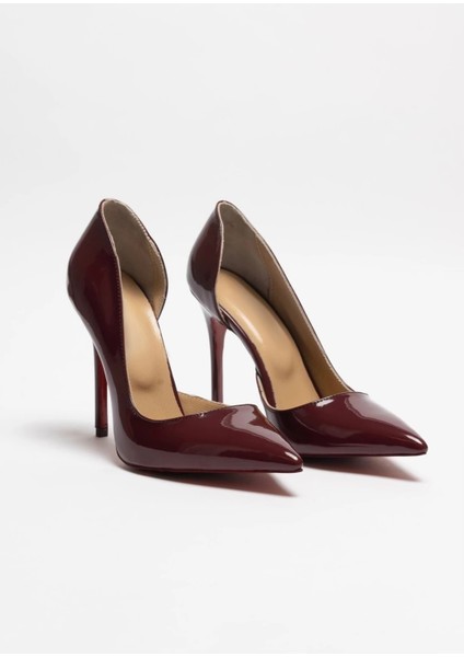 Canopus – Mürdüm Rugan Stiletto Deri Astarlı Topuklu Ayakkabı