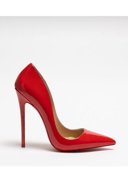 Sirius – Kırmızı Rugan Stiletto Deri Astarlı Topuklu Ayakkabı