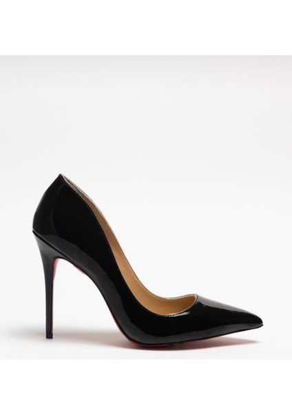 Sirius – Siyah Rugan Stiletto Deri Astarlı Topuklu Ayakkabı