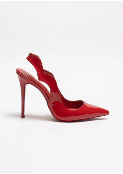 Arcturus – Kırmızı Rugan Stiletto Deri Astarlı Arkası Açık Love Topuklu Ayakkabı fiyatları