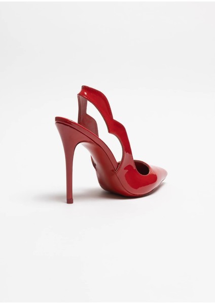 Arcturus – Kırmızı Rugan Stiletto Deri Astarlı Arkası Açık Love Topuklu Ayakkabı modelleri