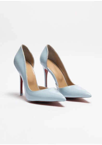 Hayyshoes Canopus – Bebe Mavi Rugan Stiletto Hakiki Deri Astarlı Topuklu Ayakkabı