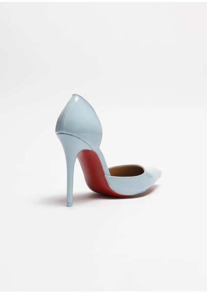 Hayyshoes Canopus – Bebe Mavi Rugan Stiletto Hakiki Deri Astarlı Topuklu Ayakkabı