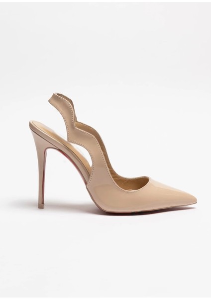 Hayyshoes Arcturus – Bej Rugan Stiletto Hakiki Deri Astarlı Arkası Açık Love Topuklu Ayakkabı fiyatları