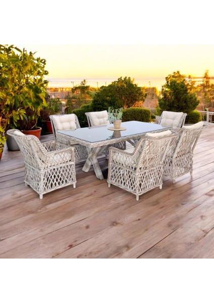 Alaska | Rehome 100 x 200 Rattan Bahçe Masa Takımı | 43