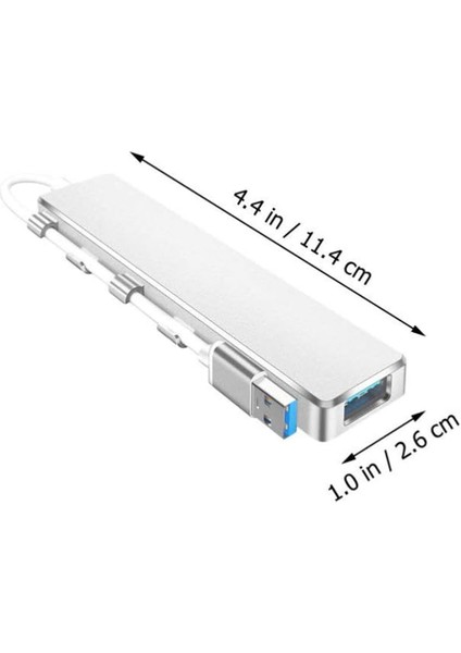 Macbook Uyumlu USB Çoğaltıcı 4 Port 3xusb2.0 / 1XUSB3A 1xtype-C Power 5 Gbps Çevirici Hub Adaptör