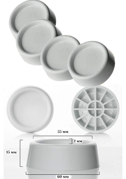 Beyaz Eşya Altlığı Çamaşır Makinesi Titreşim Önleyici Mobilye Kaydırmaz Koruyucu Stoper 8 Adet fırsatları