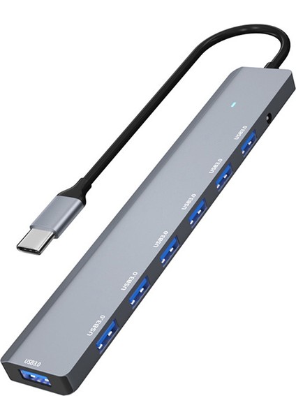 7in1 Type-C To USB Çoklayıcı 7 Port Usb3.0 Hub Power Güç Destekli 5gbps High Speed