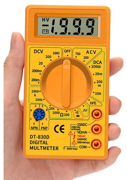 Dijital Avometre Multimetre Ölçü Aleti Akım Voltaj Direnç Ölçer