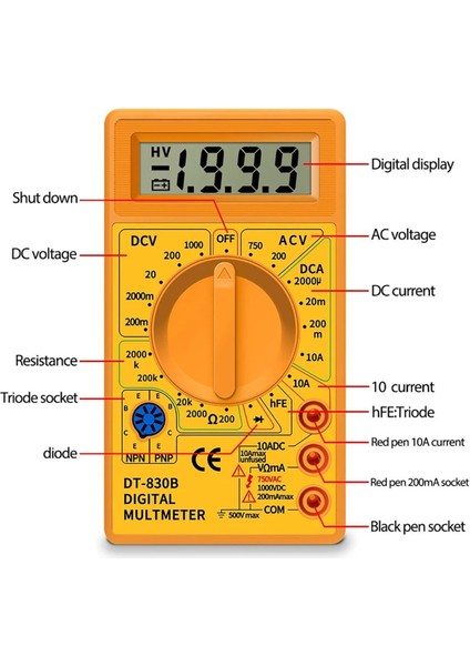 Dijital Avometre Multimetre Ölçü Aleti Akım Voltaj Direnç Ölçer indirimleri