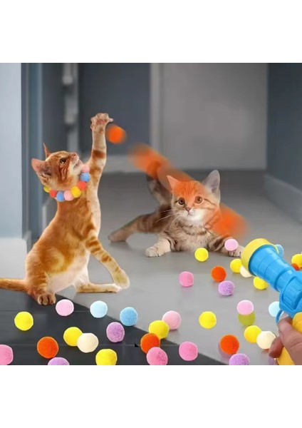 Tineke İnteraktif Kedi Oyun Tabancası – 3 Adet Peluş Top ile Eğlenceli Oyun