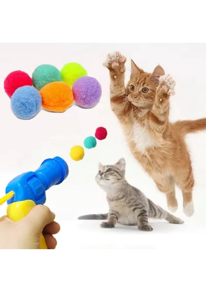 Tineke İnteraktif Kedi Oyun Tabancası – 3 Adet Peluş Top ile Eğlenceli Oyun